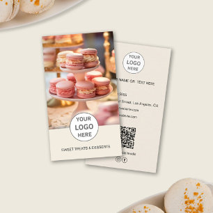 Logotypen Bakery Anpassningsbar Photo QR Cream Aff Visitkort