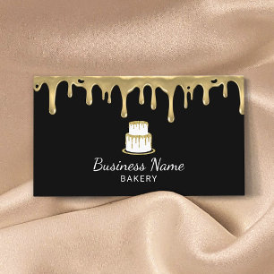 Logotypen Bakery Pastry Chef Modern Black & Guld C Visitkort