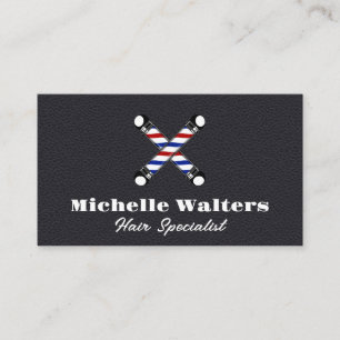 Logotypen Barber Poles Leather Struktur Visitkort