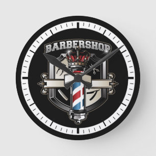 Logotypen Barbershop Classic Rund Klocka
