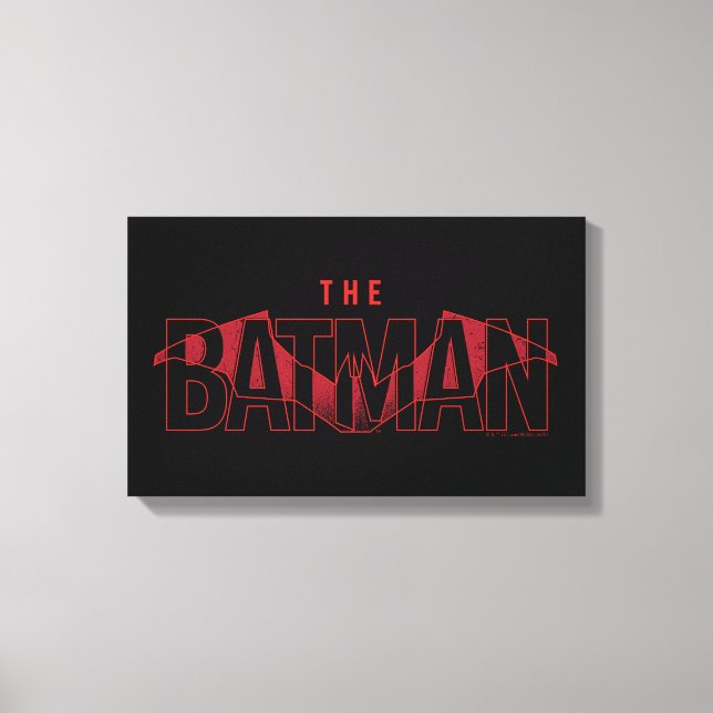 Logotypen Batman Fladdermus Overlay Canvastryck (Framsida)