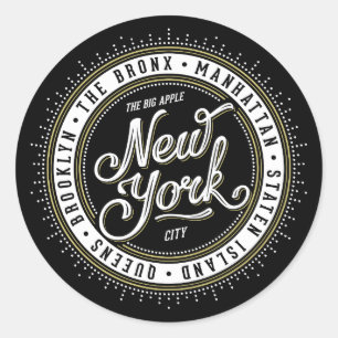 Logotypen Big Apple New York City Runt Klistermärke