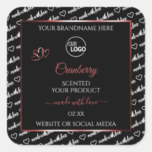 Logotypen Black and White Ord Cloud Red Product La Fyrkantigt Klistermärke