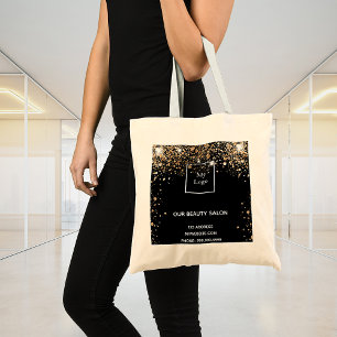 Logotypen Black guld glitter business Tygkasse