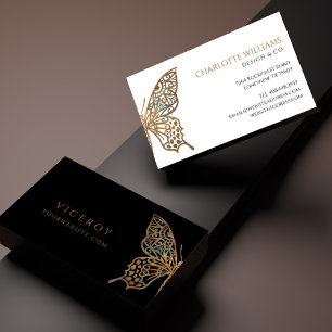 Logotypen Black, vacker, Ornate Decorative Butterf Visitkort