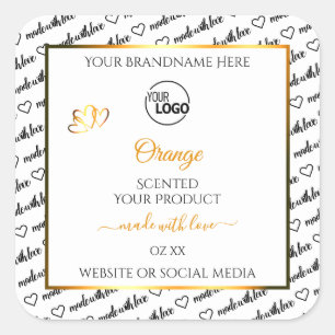 Logotypen Black White Ord Cloud Orange Product Lab Fyrkantigt Klistermärke