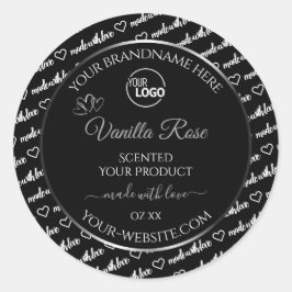 Logotypen Black White Ord Cloud Silver produktetik Runt Klistermärke