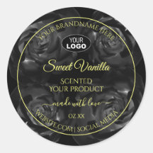 Logotypen blommigt Black Ro Product Packets Labels