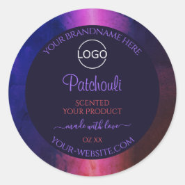 Logotypen Blue Rosa Lila Marble Modern Product Lab Runt Klistermärke