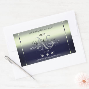 Logotypen Blue Silver Product Labels Jewels Monogr Rektangulärt Klistermärke