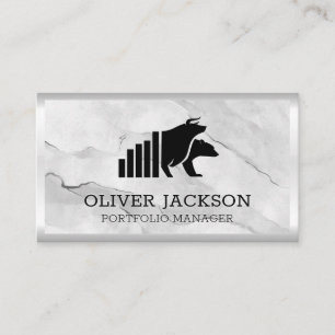 Logotypen Bull och Bear Lagrar Pub Graph Sten Visitkort