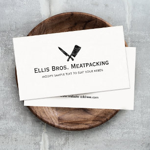 Logotypen Butcher Shop Knivar och Kött Cleaver Visitkort