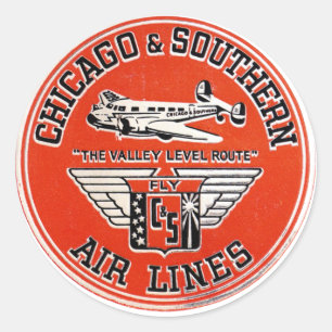 Logotypen Chicago & Södra Luft Linjer Runt Klistermärke