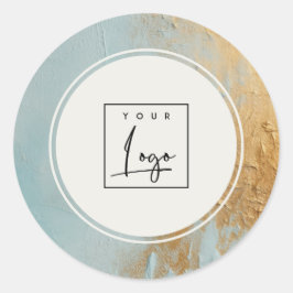 Logotypen Classory Artistic Blue Guld Oil Paint - Runt Klistermärke