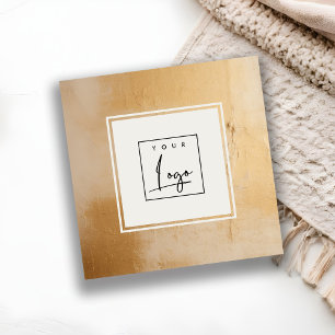 Logotypen Classy Artistic Beige Guld Oil Paint Str Fyrkantigt Visitkort