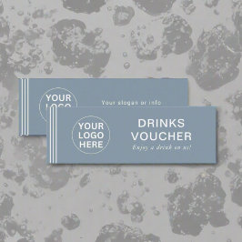Logotypen Clean Dusty Blue Drink Voucher Business Mini Visitkort
