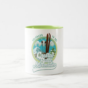 Logotypen CrestButte Mountain Colorado Ski Två-Tonad Mugg