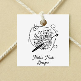 Logotypen Crochet Crafter Cute Cat anpassad Stämpel