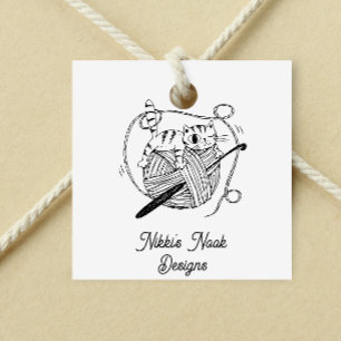 Logotypen Crochet Crafter Cute Cat anpassad Stämpel