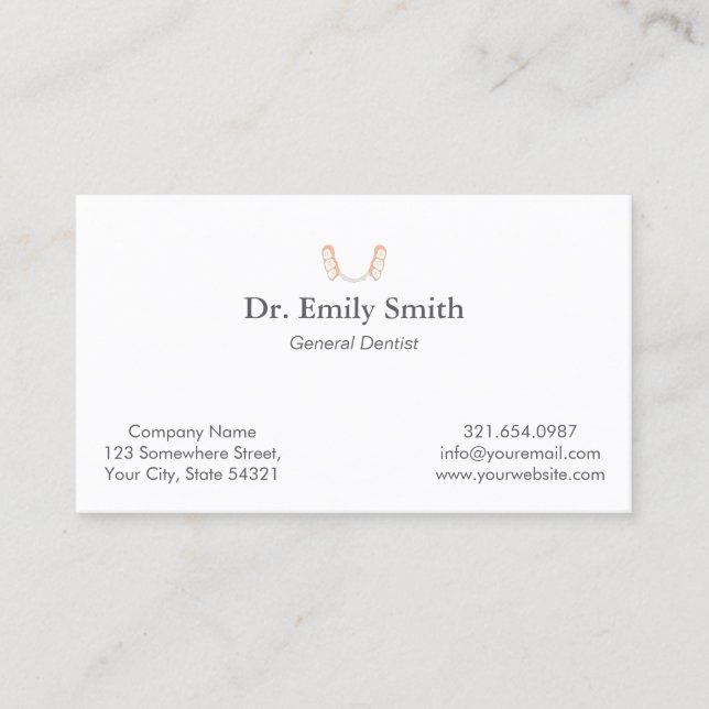 Logotypen Dentist Tooth Tidsbeställning Kort (Framsida)