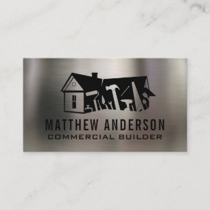 Logotypen Design för Carpenter Builder Verktyg M Visitkort
