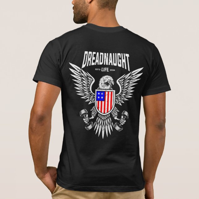 Logotypen Dreadnaught Eagle Flagga (färg) T Shirt (Baksida)