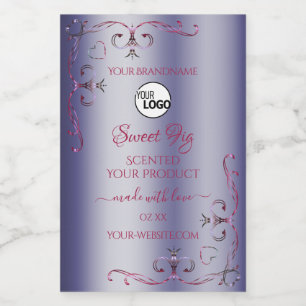 Logotypen elegant Blue Product Labels Ornate Corne Mat Etikett