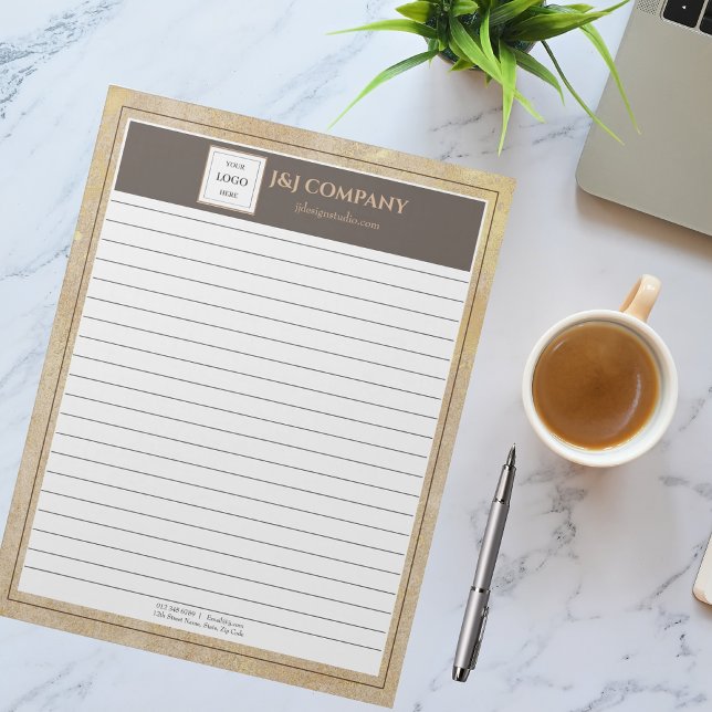 Logotypen elegant Guld Struktur Brown Ram Anteckningsblock (Skapare uppladdad)