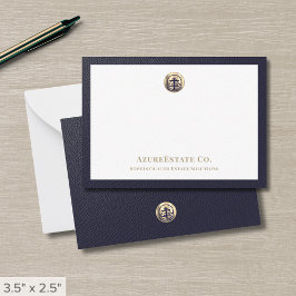 Logotypen elegant Navy Blue Guld Anteckningskort