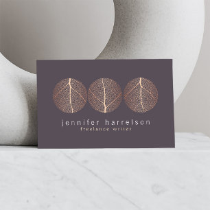 Logotypen elegant Ro Guld Löv Trio om Mörk Visitkort