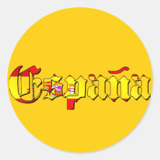 Logotypen Espana flagga - flagga Spanien España-lo Runt Klistermärke