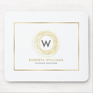 Logotypen Faux Guld Glitter Circle Musmatta