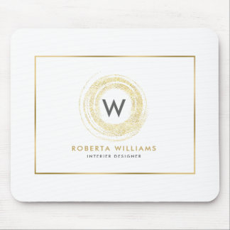 Logotypen Faux Guld Glitter Circle Musmatta
