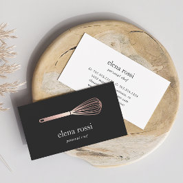Logotypen Faux Ro Guld Whisk | Chef Catering Baker Visitkort
