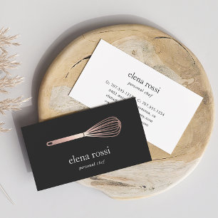 Logotypen Faux Ro Guld Whisk Chef Catering Baker Visitkort