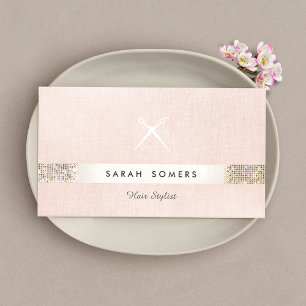 Logotypen FAUX Sequin Rosa Salon Visitkort