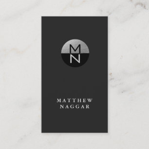 Logotypen Faux Silver Foil & Black Circle Visitkort