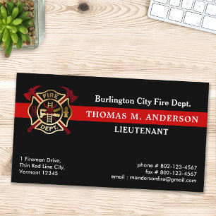 Logotypen Fireman Firefighter  Fire Department Anp Visitkort