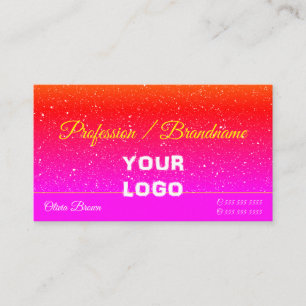 Logotypen Flashy Rosa Red Gradient Glitter Sprinkl Visitkort