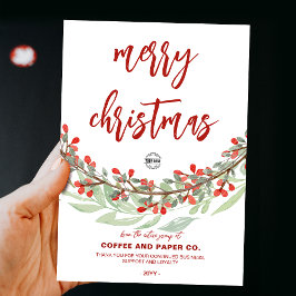 Logotypen Flower Wanand Script God jul Business Julkort