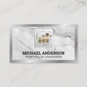 Logotypen för ekonomiska diagram för guld   Marble Visitkort