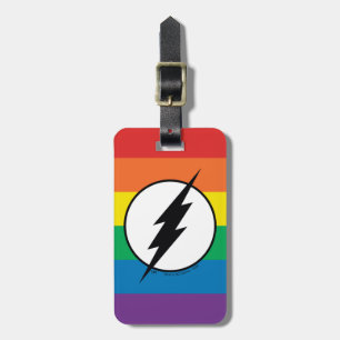 Logotypen för Flash-regnbåge Bagagebricka