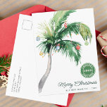 Logotypen för kustföretag i god jul Handflatan Trä Helg Vykort<br><div class="desc">Ett platta hälsningskort i snyggt med modernt och handskrivet manustypografi med dekorerat Handflatan Träd. Anpassa det här kortet enkelt genom att klicka på knappen "Anpassa". Vare sig du uttrycker tacksamhet, utökar det bästa önskemål eller bara delar säsongens anda, är vårt Anpassningsbar Handflatan julhälsningskort för företag ett perfektens val. Dess utformning...</div>