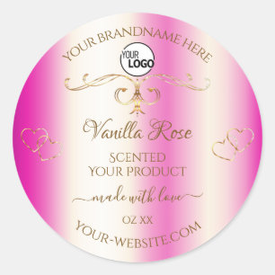 Logotypen för produktetiketter för Luxury Girly Ro Runt Klistermärke