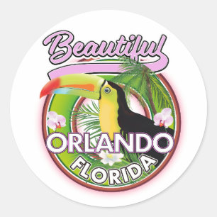 Logotypen för resa mellan Bevalt Miami Orlando Runt Klistermärke
