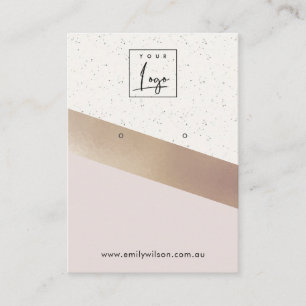 logotypen för Visning av vit ros guldfoil Glitter Visitkort