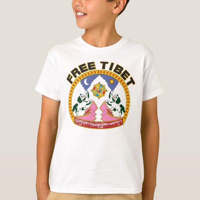 Logotypen Free Tibet Flagga Tee Shirt (Framsida)