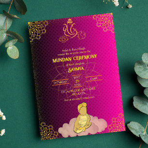 Logotypen Ganesha Royal Golden & Rosa Inbjudningar