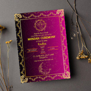 Logotypen Ganesha Royal Golden & Rosa Inbjudningar