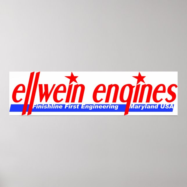 Logotypen Garage Poster Ellwein Engines Vintage   (Framsidan)